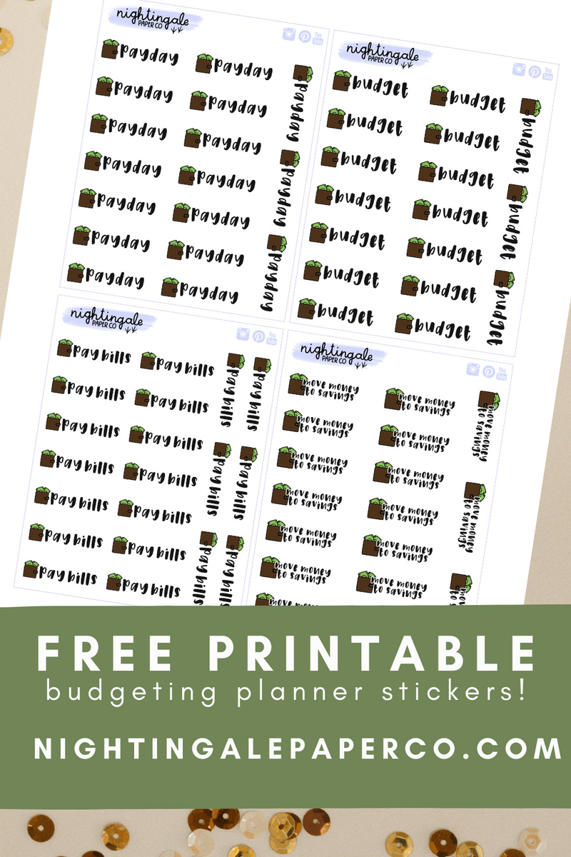 Free Printable Budget, Payday, Savings, Pay Bills Planner Stickers