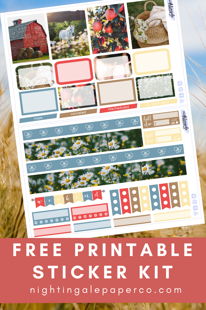 Free Summer Farm Planner Sticker Kit (Printable Planner Stickers)