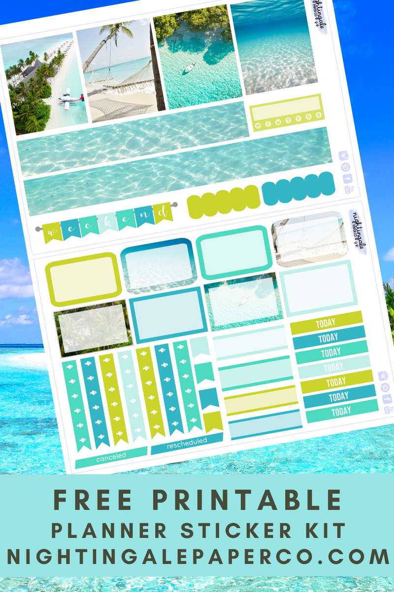 Free Printable Beach Planner Sticker Kit