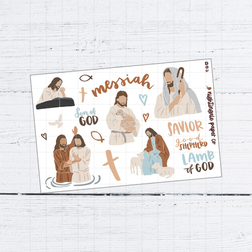 Clear Son of God Bible Journaling Sticker Sheet