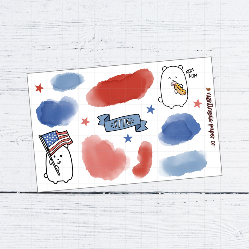 Fourth of July (Independence Day) Winston Bujo (Bullet Journal Kit)