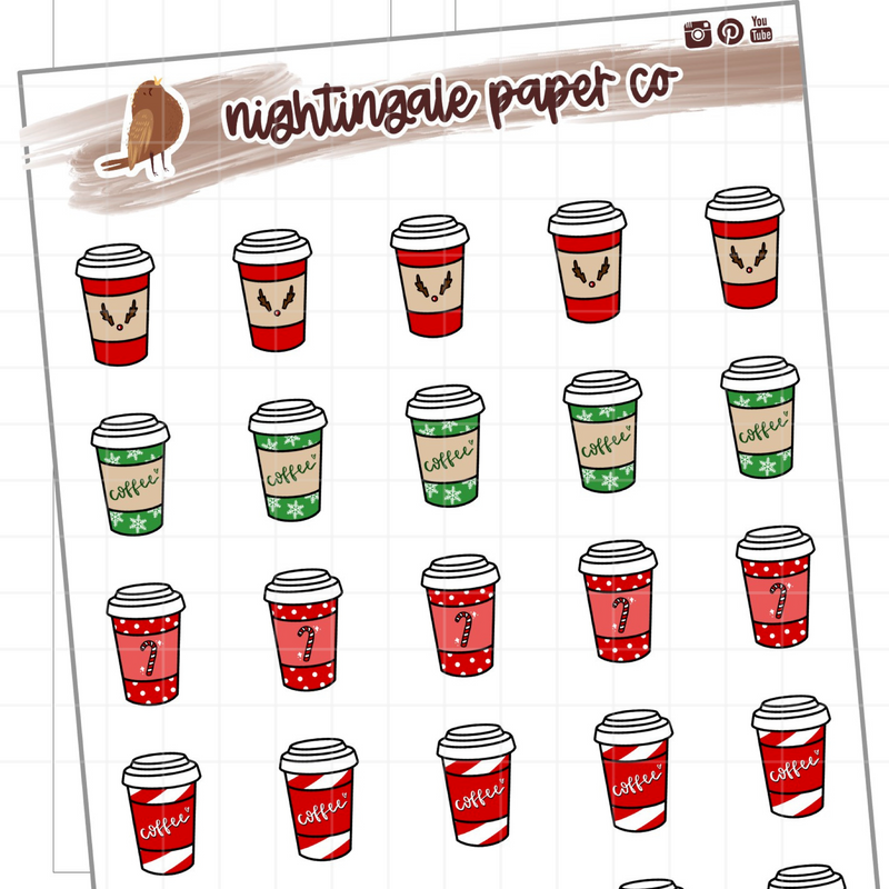 Christmas Coffee Cup Doodles