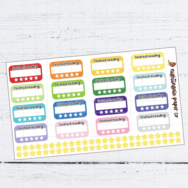 Hobonichi Cousin Sized Reading Tracker Planner Stickers