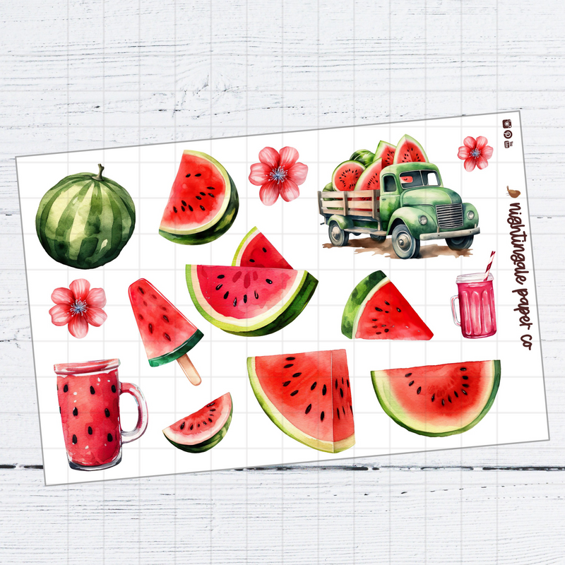 Clear Watermelon Deco Stickers