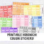 PRINTABLE Multicolor Hobonichi Cousin Functional Bundle